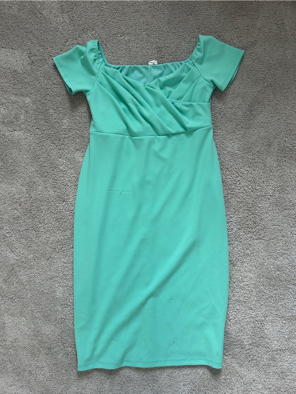 Pinkblush Mint Green Off-Shoulder Sheath Dress